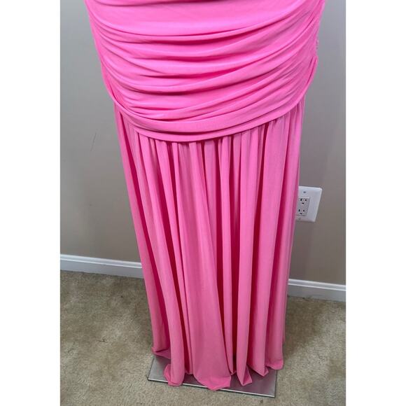 Retrofete Adele Strapless Ruched Candy Pink Maxi Dress Size Small - Picture 5 of 10